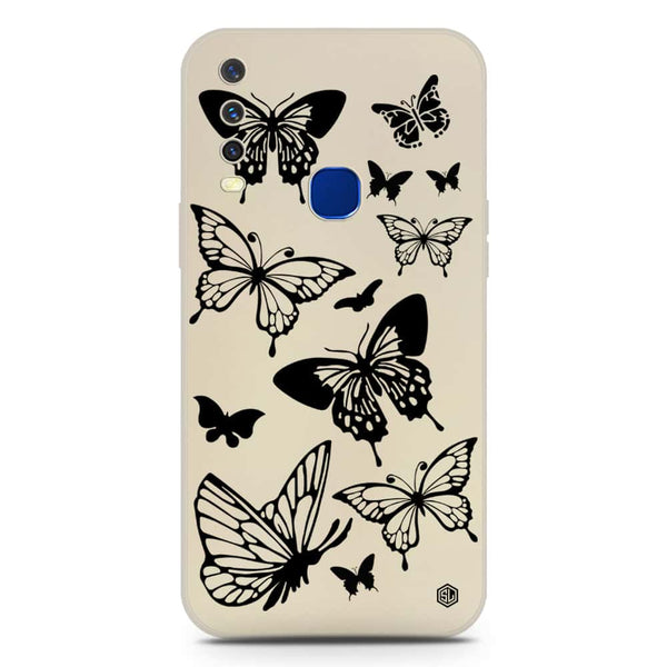 Cute Butterfly Design Soft Phone Case - Silica Gel Case - Offwhite - Vivo Y12