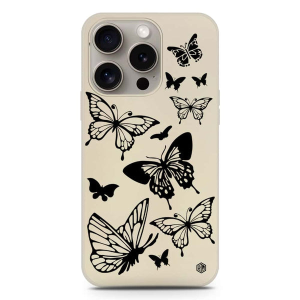 Cute Butterfly Design Soft Phone Case - Silica Gel Case - Offwhite - iPhone 16 Pro Max