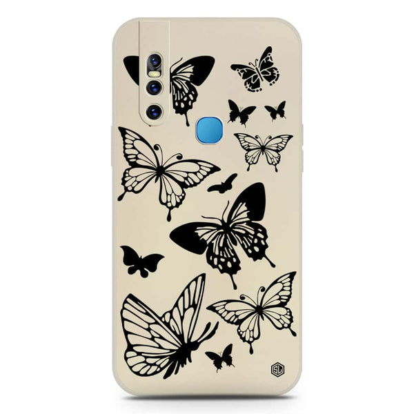 Cute Butterfly Design Soft Phone Case - Silica Gel Case - Offwhite - Vivo V15