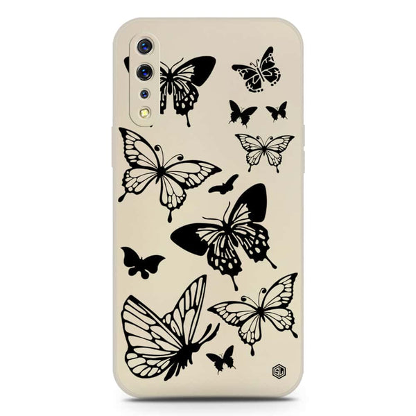 Cute Butterfly Design Soft Phone Case - Silica Gel Case - Offwhite - Vivo S1