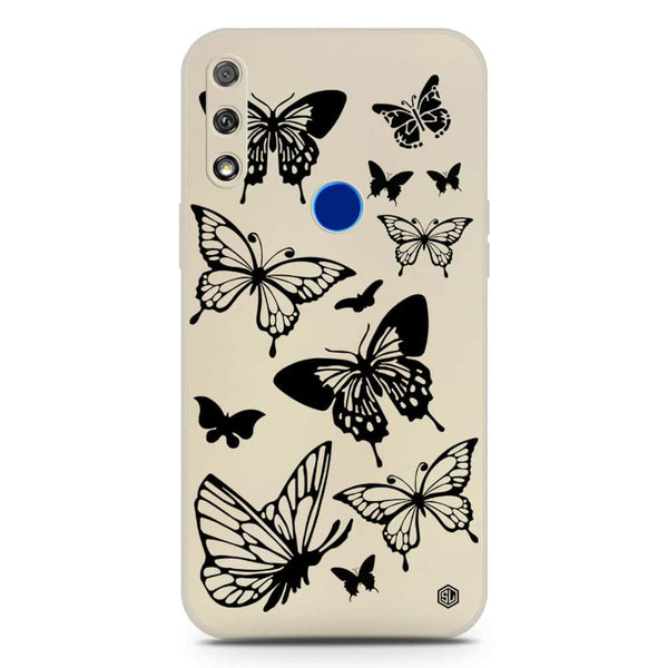 Cute Butterfly Design Soft Phone Case - Silica Gel Case - Offwhite - Honor 9X