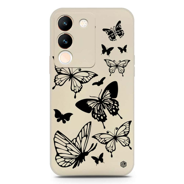 Cute Butterfly Design Soft Phone Case - Silica Gel Case - Offwhite - Offwhite - Vivo V29e