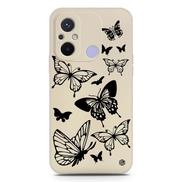 Cute Butterfly Design Soft Phone Case - Silica Gel Case - Offwhite - Xiaomi Redmi 12C