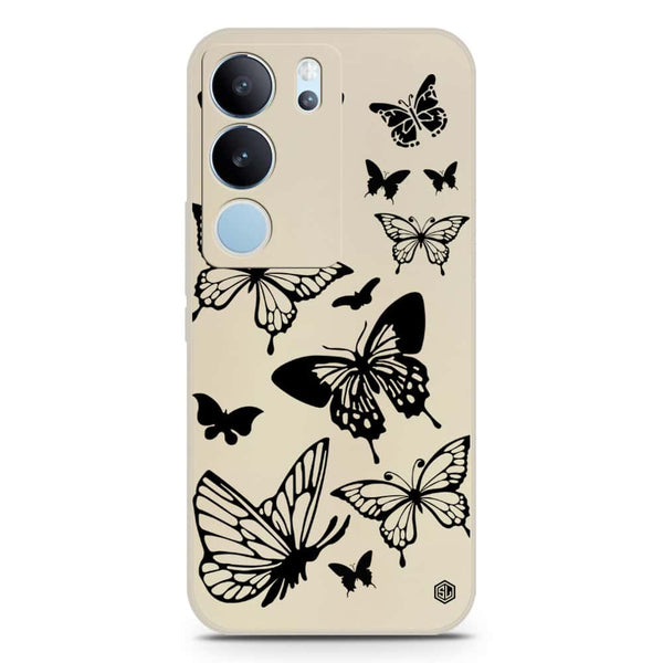Cute Butterfly Design Soft Phone Case - Silica Gel Case - Offwhite - Vivo V29