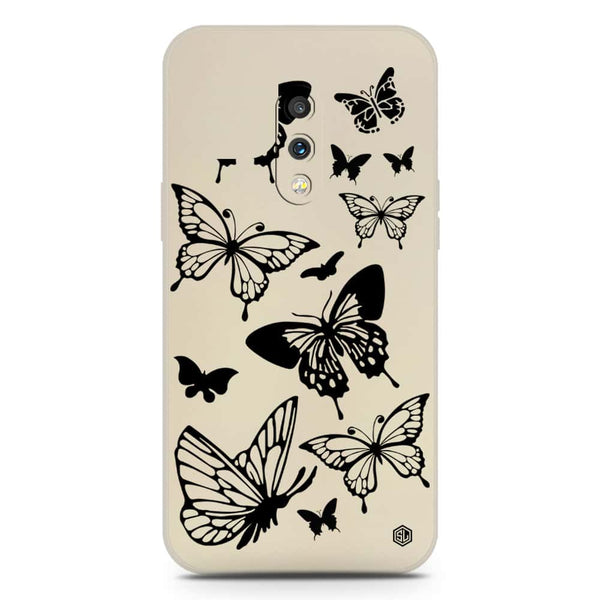 Cute Butterfly Design Soft Phone Case - Silica Gel Case - Offwhite - OnePlus 7