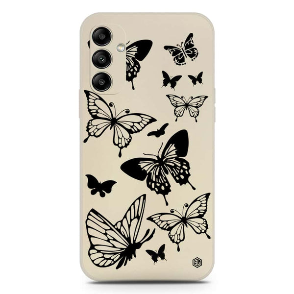 Cute Butterfly Design Soft Phone Case - Silica Gel Case - Offwhite - Samsung Galaxy A14