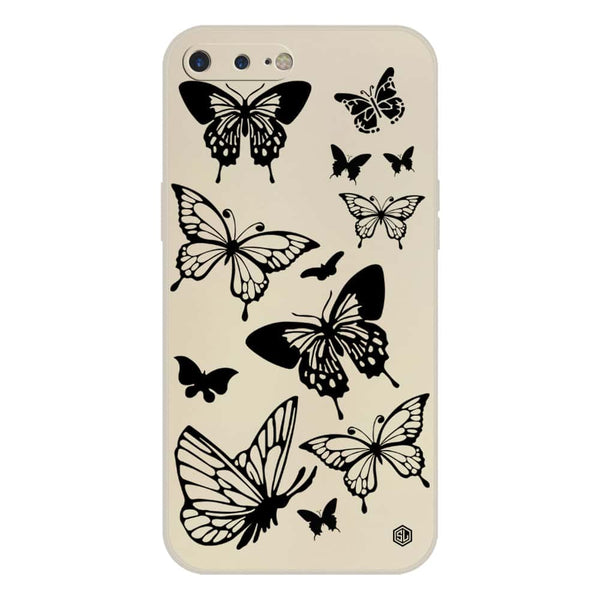 Cute Butterfly Design Soft Phone Case - Silica Gel Case - Offwhite - iPhone 8 Plus / 7 Plus