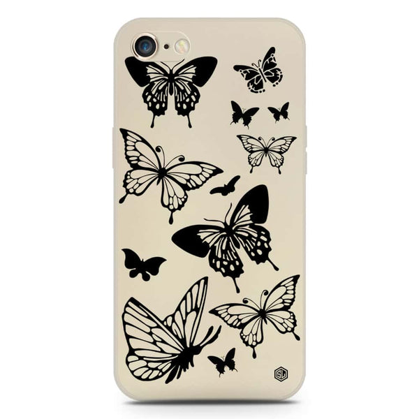 Cute Butterfly Design Soft Phone Case - Silica Gel Case - Offwhite - iPhone 8 / 7