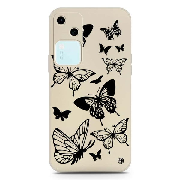 Cute Butterfly Design Soft Phone Case - Silica Gel Case - Offwhite - Vivo V30