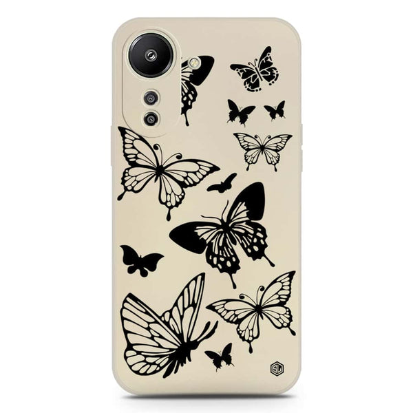 Cute Butterfly Design Soft Phone Case - Silica Gel Case - Offwhite - Xiaomi Redmi 13C