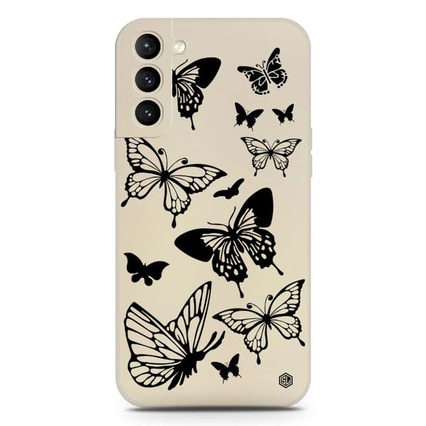 Cute Butterfly Design Soft Phone Case - Silica Gel Case - Offwhite - Samsung Galaxy S21 5G
