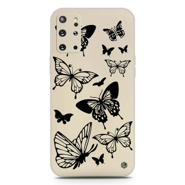 Cute Butterfly Design Soft Phone Case - Silica Gel Case - Offwhite - Samsung Galaxy S20 Plus