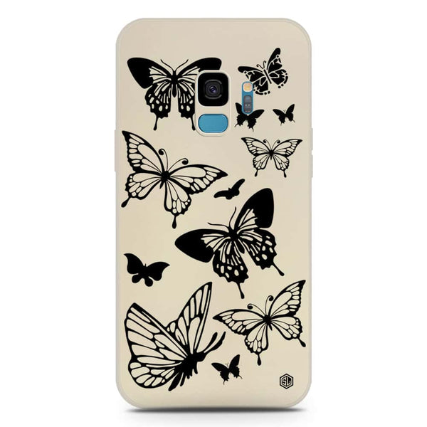 Cute Butterfly Design Soft Phone Case - Silica Gel Case - Offwhite - Samsung Galaxy S9