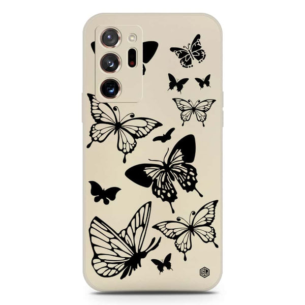 Cute Butterfly Design Soft Phone Case - Silica Gel Case - Offwhite - Samsung Galaxy Note 20 Ultra
