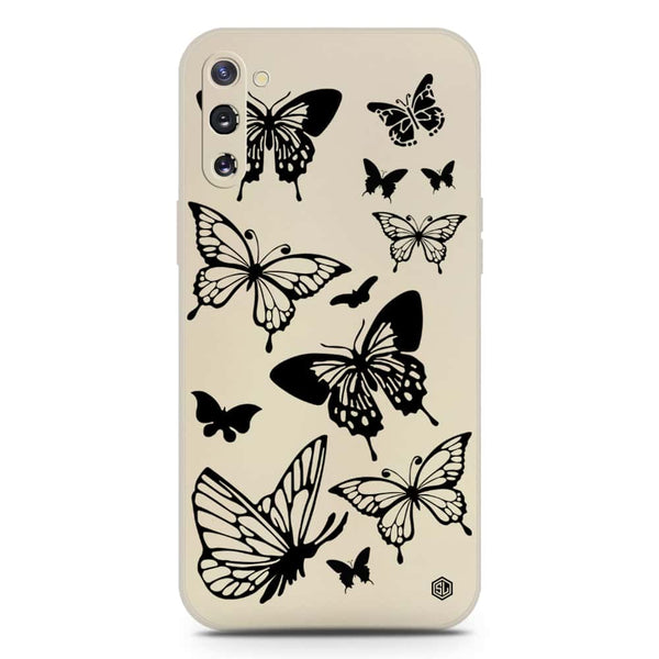 Cute Butterfly Design Soft Phone Case - Silica Gel Case - Offwhite - Samsung Galaxy Note 10