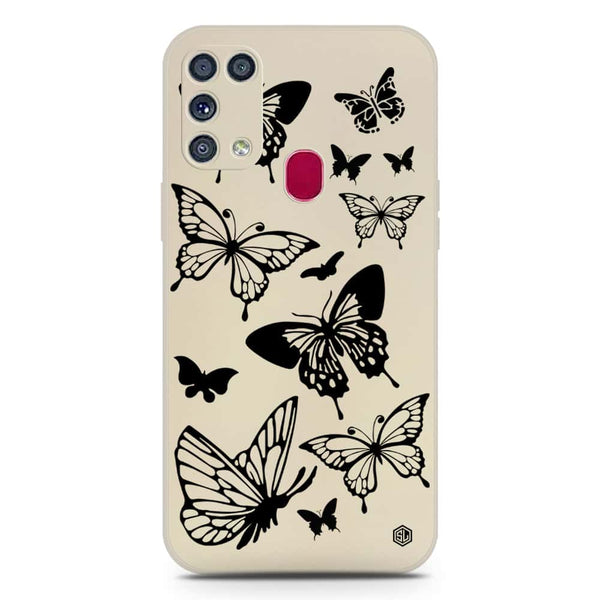 Cute Butterfly Design Soft Phone Case - Silica Gel Case - Offwhite - Samsung Galaxy M31