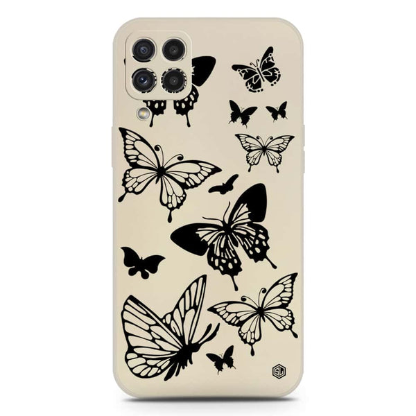 Cute Butterfly Design Soft Phone Case - Silica Gel Case - Offwhite - Samsung Galaxy M22