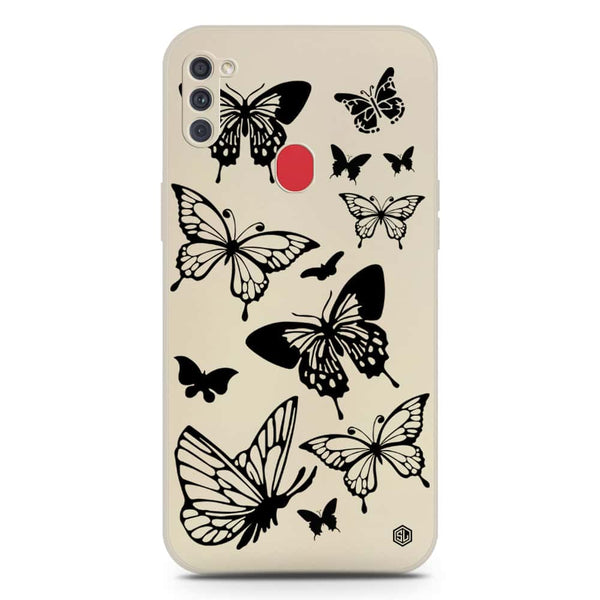 Cute Butterfly Design Soft Phone Case - Silica Gel Case - Offwhite - Samsung Galaxy M11