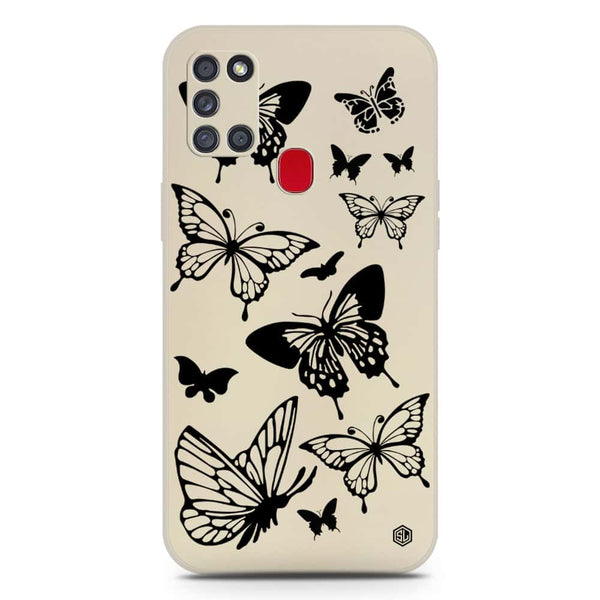 Cute Butterfly Design Soft Phone Case - Silica Gel Case - Offwhite - Samsung Galaxy A21s