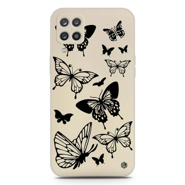 Cute Butterfly Design Soft Phone Case - Silica Gel Case - Offwhite - Samsung Galaxy A12