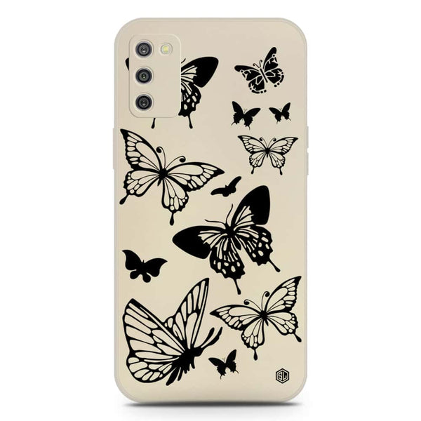 Cute Butterfly Design Soft Phone Case - Silica Gel Case - Offwhite - Samsung Galaxy A03s