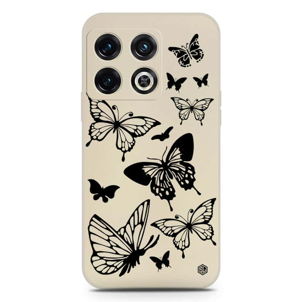 Cute Butterfly Design Soft Phone Case - Silica Gel Case - Offwhite - OnePlus 10 Pro