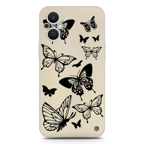 Cute Butterfly Design Soft Phone Case - Silica Gel Case - Offwhite - Oppo Reno8 Z