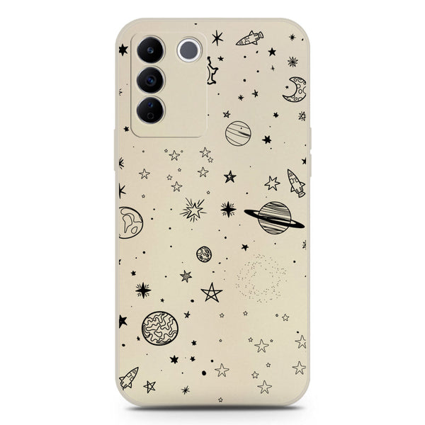 Stardust Dreams Design Soft Phone Case - Silica Gel Case - Offwhite - Vivo V27e