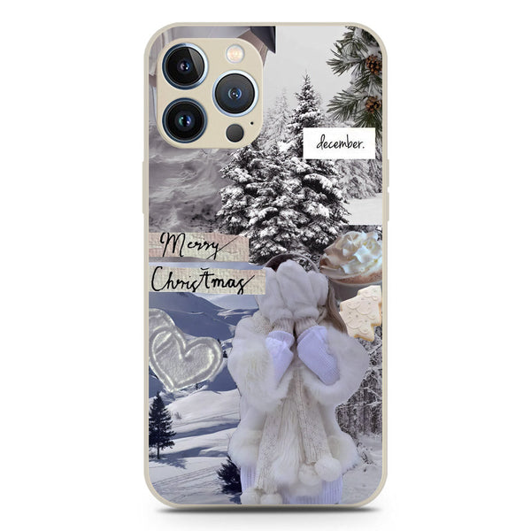 Winter Bliss Series Soft Phone Case - Silica Gel Case - Offwhite - iPhone 13 Pro Max