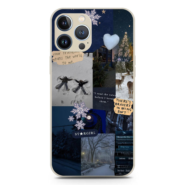 Winter Bliss Series Soft Phone Case - Silica Gel Case - Offwhite - iPhone 13 Pro Max