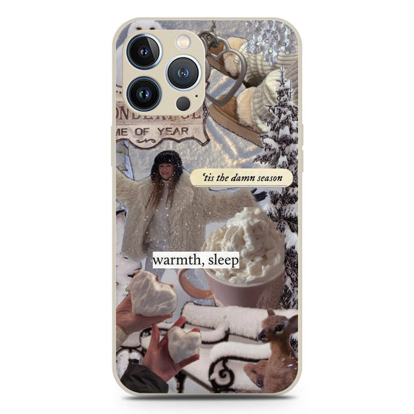 Winter Bliss Series Soft Phone Case - Silica Gel Case - Offwhite - iPhone 13 Pro Max
