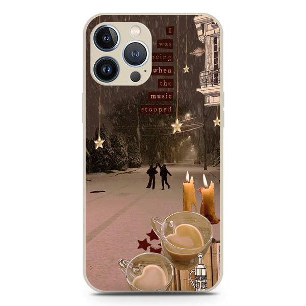 Winter Bliss Series Soft Phone Case - Silica Gel Case - Offwhite - iPhone 13 Pro Max