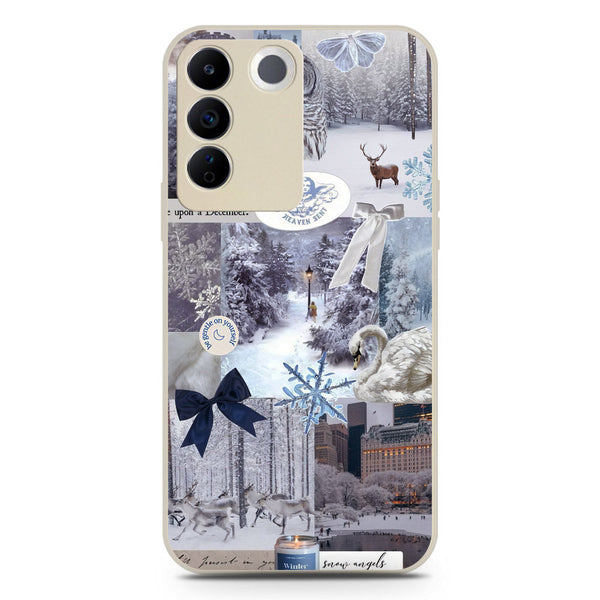 Winter Bliss Series Soft Phone Case - Silica Gel Case - Offwhite - Vivo S16e