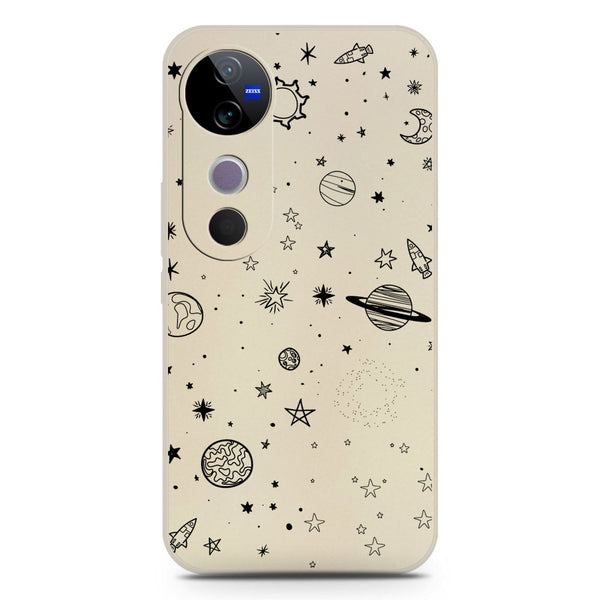 Stardust Dreams Design Soft Phone Case - Silica Gel Case - Offwhite - Vivo V40