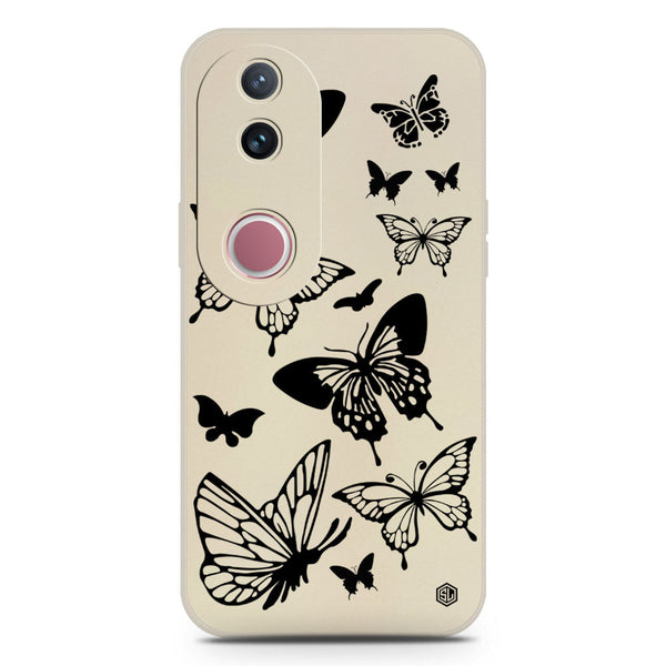 Cute Butterfly Design Soft Phone Case - Silica Gel Case - Offwhite - Vivo V50