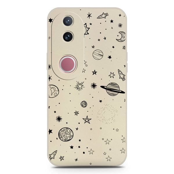 Stardust Dreams Design Soft Phone Case - Silica Gel Case - Offwhite - Vivo V50