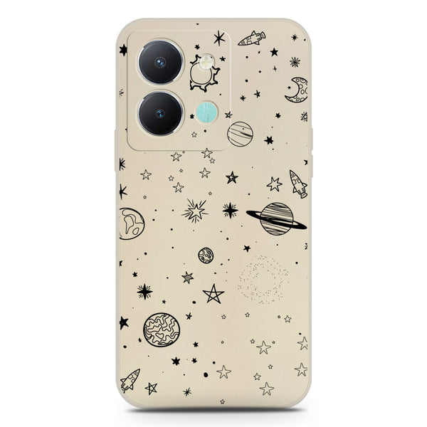 Stardust Dreams Design Soft Phone Case - Silica Gel Case - Offwhite - Vivo Y36 4G
