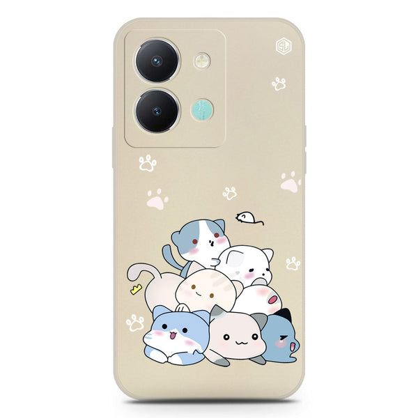 Cute Design Soft Phone Case - Silica Gel Case - Offwhite - Vivo Y36 4G