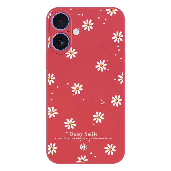 Daisy Smile Design Soft Phone Case - Silica Gel Case - Red - iPhone 16 Plus