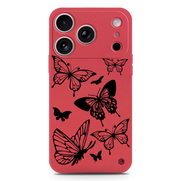 Cute Butterfly Design Soft Phone Case - Silica Gel Case - Red - iPhone 17 Pro