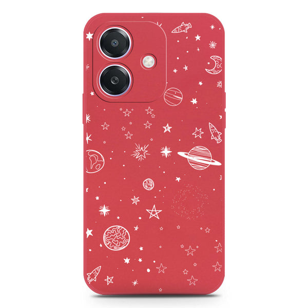 Stardust Dreams Design Soft Phone Case - Silica Gel Case - Red - Oppo A3 5G