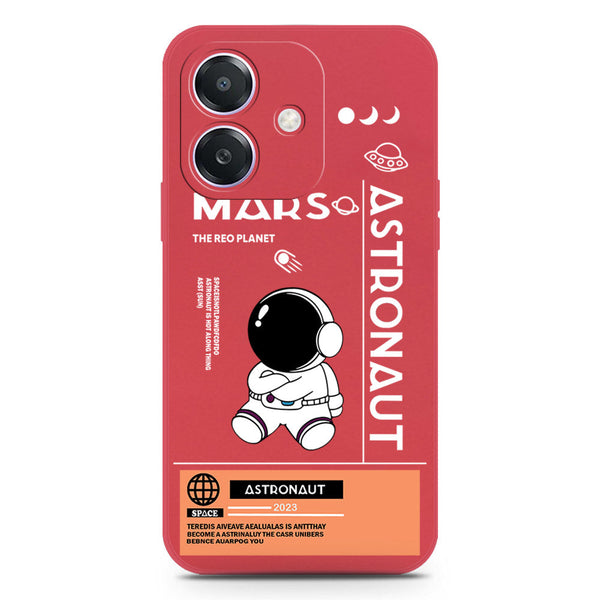 Astronaut Series Design Soft Phone Case - Silica Gel Case - Red - Oppo A3 5G