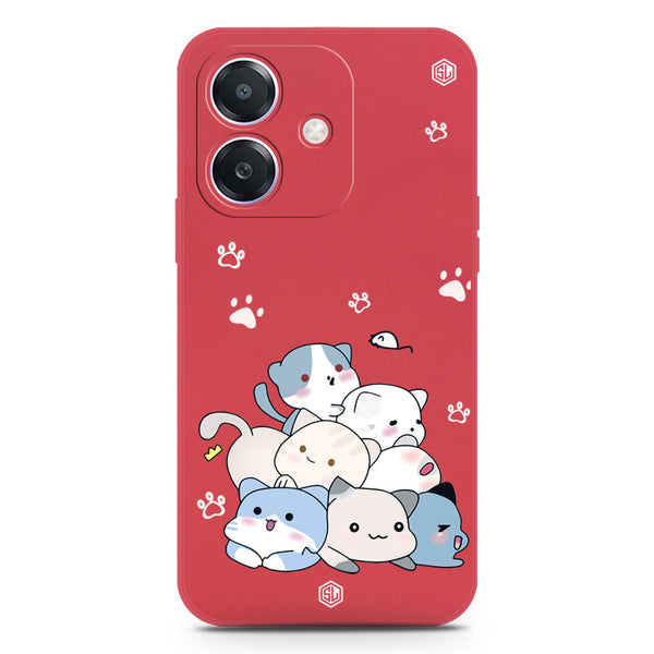 Cute Design Soft Phone Case - Silica Gel Case - Red - Oppo A3 5G