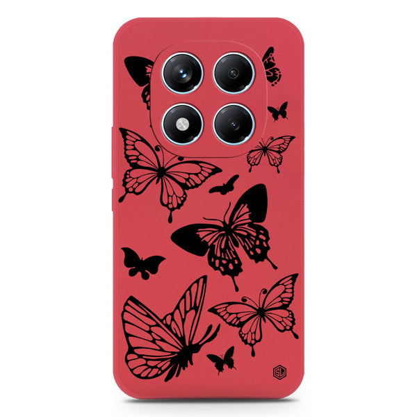 Cute Butterfly Design Soft Phone Case - Silica Gel Case - Red - Xiaomi Redmi Note 14 Pro 4G