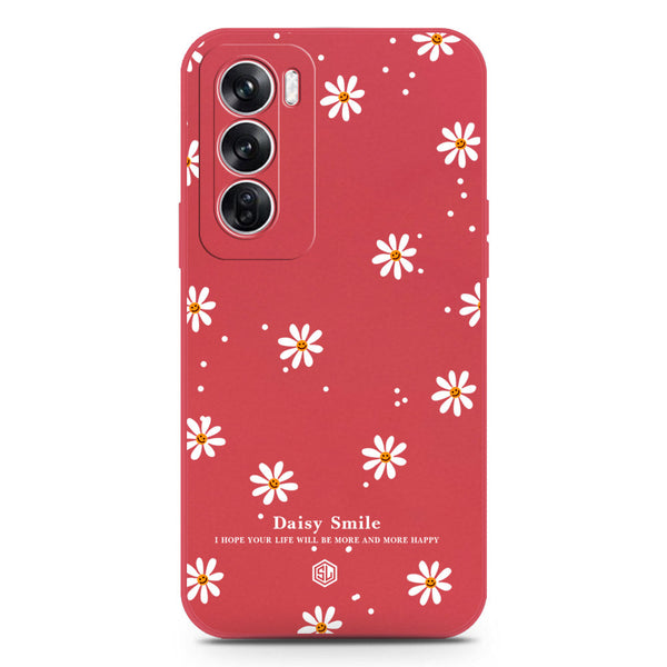 Daisy Smile Design Soft Phone Case - Silica Gel Case - Red - Oppo Reno 12