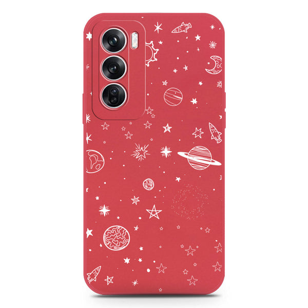 Stardust Dreams Design Soft Phone Case - Silica Gel Case - Red - Oppo Reno 12