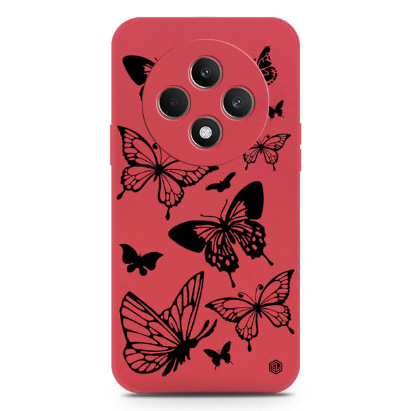Cute Butterfly Design Soft Phone Case - Silica Gel Case - Red - Oppo F27