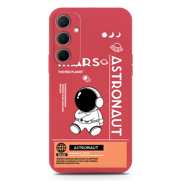 Astronaut Series Design Soft Phone Case - Silica Gel Case - Red - Samsung Galaxy S24 FE
