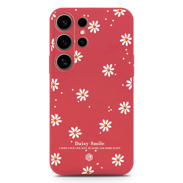 Daisy Smile Design Soft Phone Case - Silica Gel Case - Red - Samsung Galaxy S25 Ultra