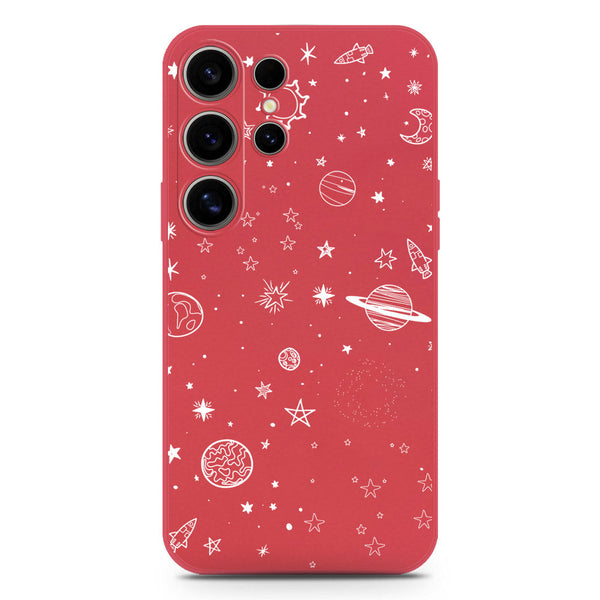 Stardust Dreams Design Soft Phone Case - Silica Gel Case - Red - Samsung Galaxy S25 Ultra